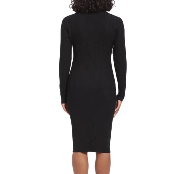 LONDON TIMES Long Sleeve Collared Button Front Dress Black Large - Picture 2 of 9